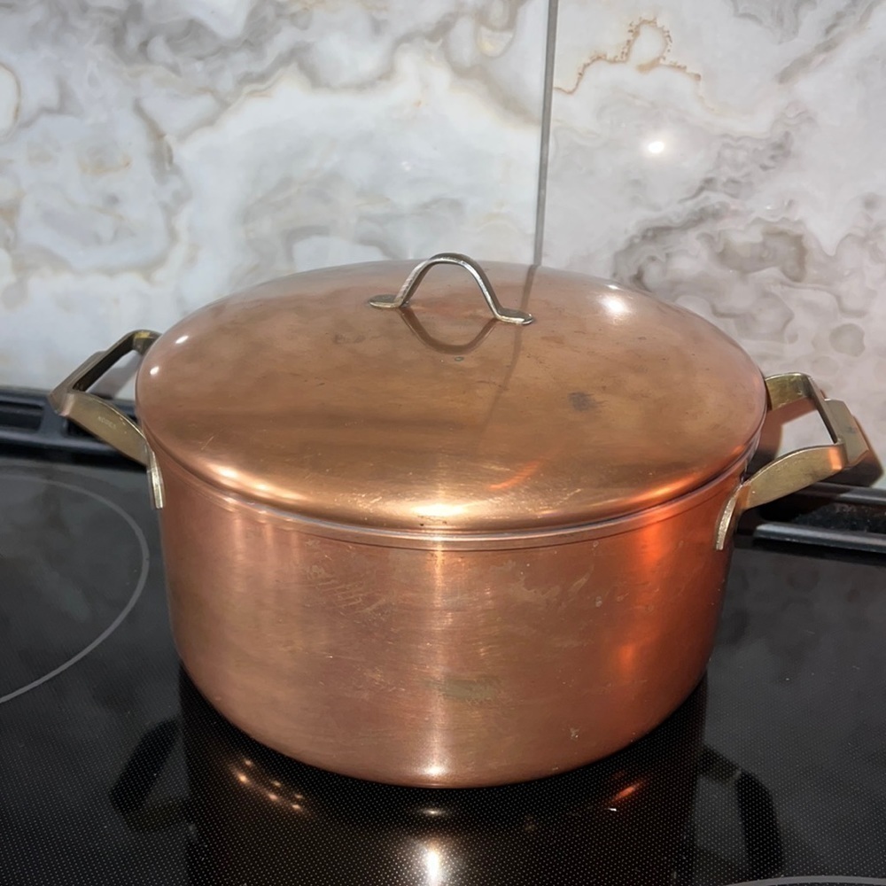 5Q Odi Portugal Round Copper Pot with Lid